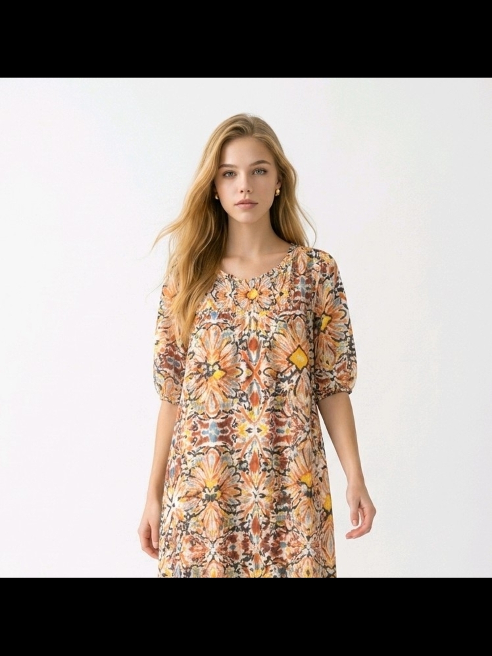 SHEIN Boho  Floral  Print Mini Shift Dress   Large Summer Casual